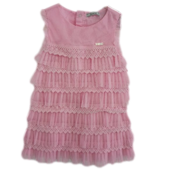 NWT Mayoral Pink ruffles dress size 3 - Picture 1 of 3